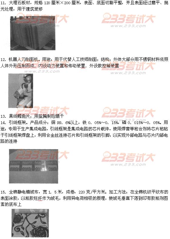 報(bào)關(guān)員考試商品編碼
