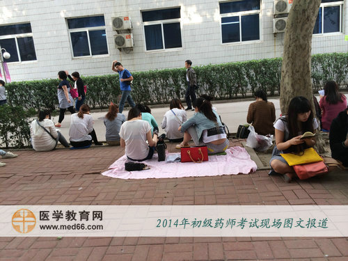 每個角落都能看到備考2014年初級藥師考試的考生