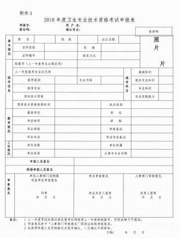 2018年廣西壯族自治區衛生資格考試報名及現場審核安排